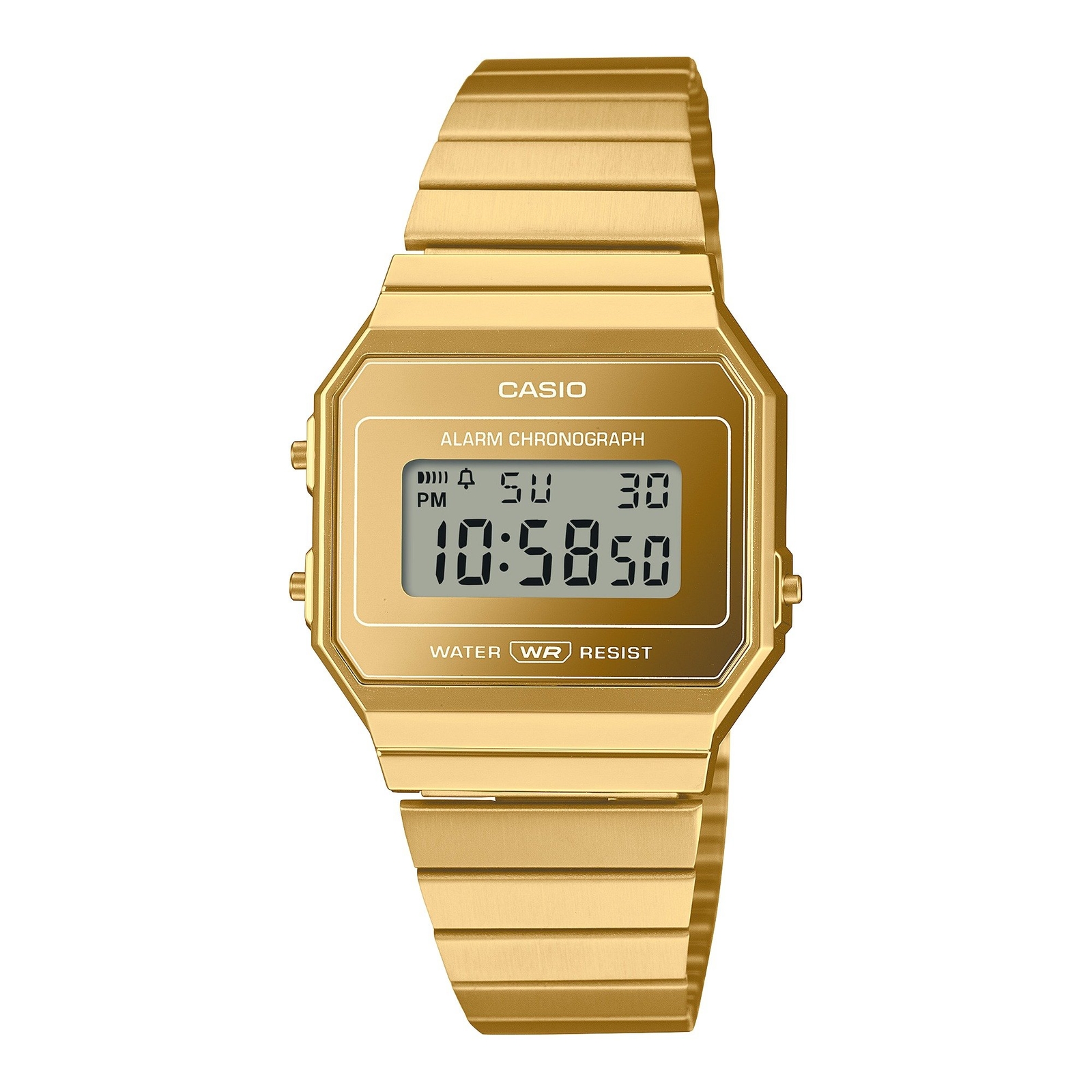 Orologio CASIO A700WEVG-9AEF Digitale VINTAGE Acciaio Gold Dorato Chrono Alarm