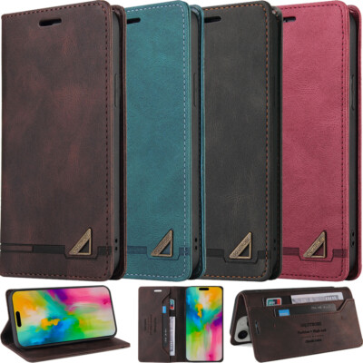 For iPhone 17e 17 16 15 14 13 12 Pro Max 8 Plus RFID Leather Wallet Case Cover