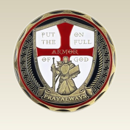 Knights Templar Spiritual Challenge Coin Armor of God Coin Religious Collectible - Bild 1 von 10