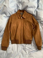 APC Calf Leather Suede Jacket - Brown - 34-  Mint Condition