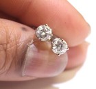 GIA EGL certified 14k white gold .91CT diamond stud earrings SI3 I1 G I NATURAL — photo 7