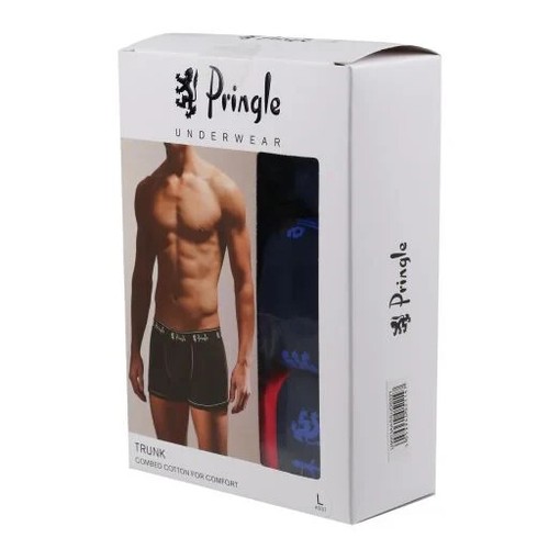 Pringle Men's 3 Pack Blue/Black/Red Stretch Trunks. Size M, L - Picture 5 of 5
