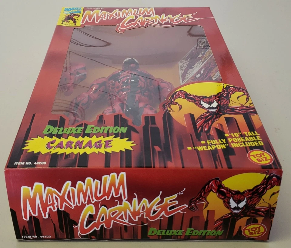 FIGURA DE 10 PULGADAS MAXIMUM CARNAGE EDICIÓN DE LUJO CARNICERÍA CON EXTENSIÓN DE BRAZO DE ARMA Foto 2 de 4