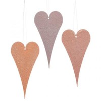 Romantische HäNgedeko Metallherzen 15Cm Orange/Lila Set 6 StüCk Hochzeitsdeko