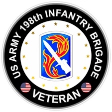 US Army 198th Infantry Brigade Veteran Bumper Sticker Military Vinyl Decal 5"