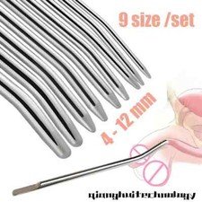 9pcs/ Lot Stainless Steel Metal Urethra Dilators Sound Peni Plug Men