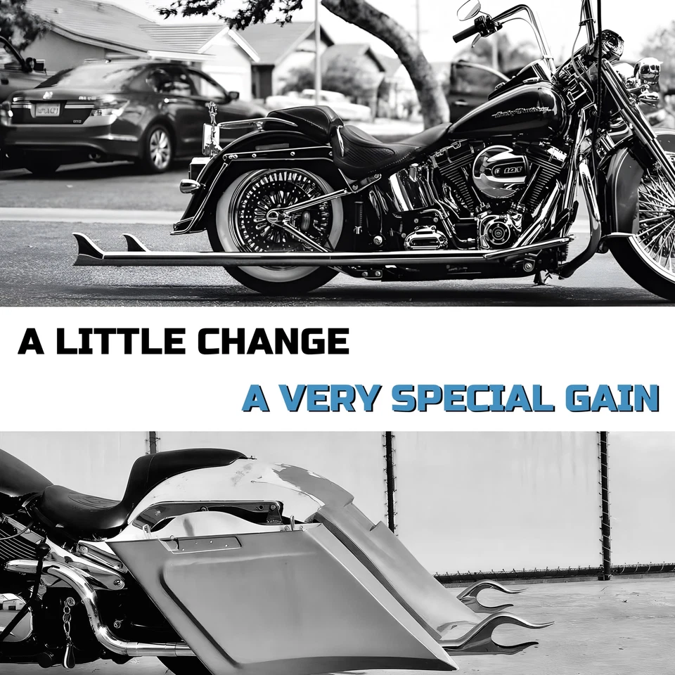 Silenciadores True Duals con cola de pez para Harley Softail 2000-2017, escape Springer Foto 4 de 4