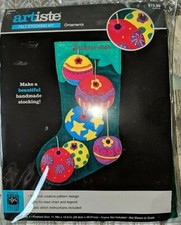 Christmas Stocking Kit Make Handmade Felt Applique Ornaments Personalize NEW