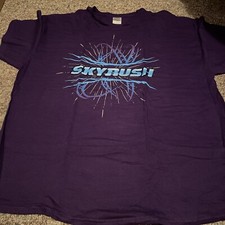 Hershey Park Skyrush Adulto 2XL XXL Púrpura Logo Camiseta Montaña Rusa Chocolate