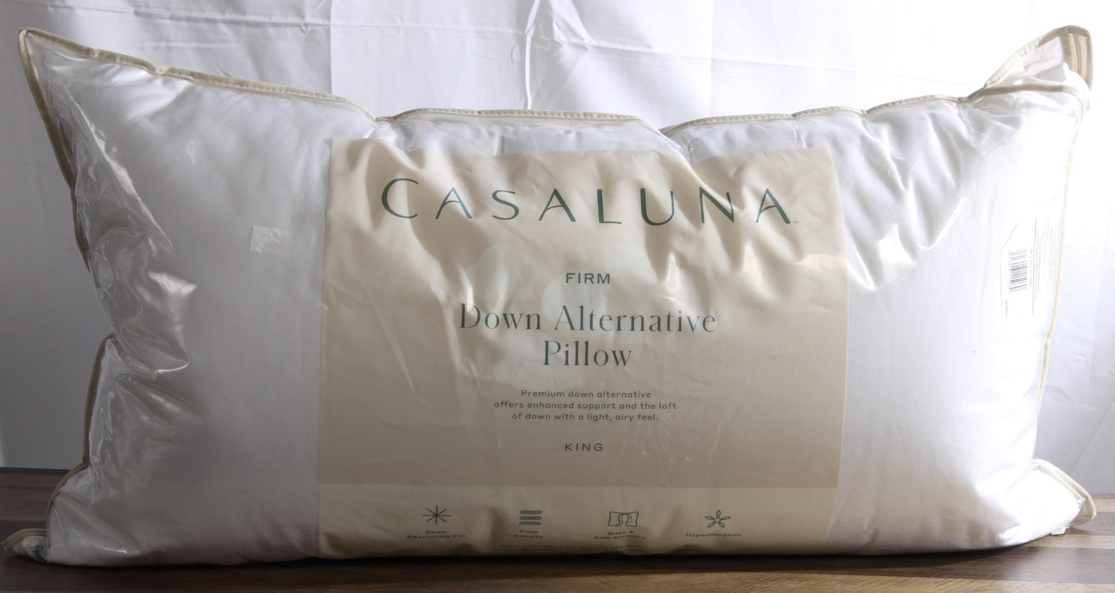 NEW Casaluna Firm Down Alternative Pillow King Size White Machine
