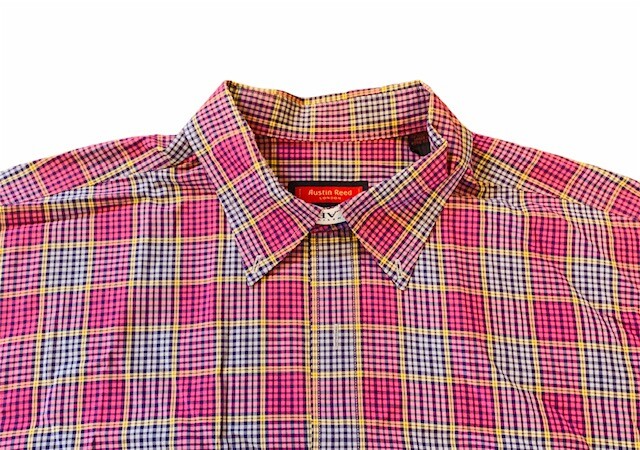 Austin Reed London Button Down Shirt Polo XL purple check plaid pink  England vtg | Sabour College, Sabour