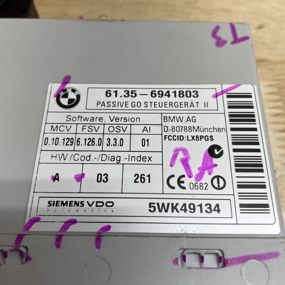 2006-2008 BMW 750I 750LI Theft Alarm Control Module 61.35-6941803 5WK49134 OEM Foto 2 de 4