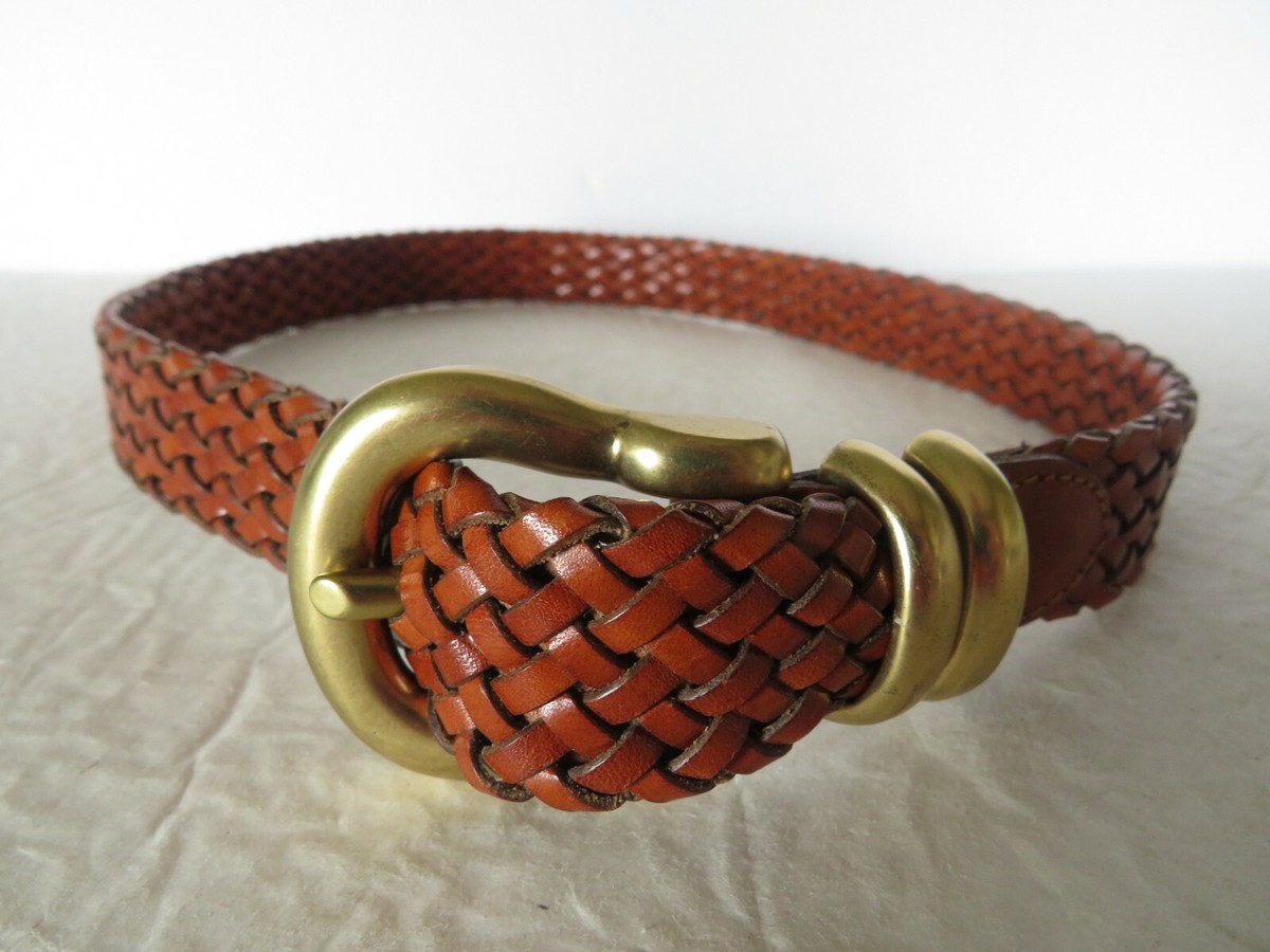 DKNY Brown Leather Belt with Gold Buckle ?media_id=3872767876268584265 main image 2