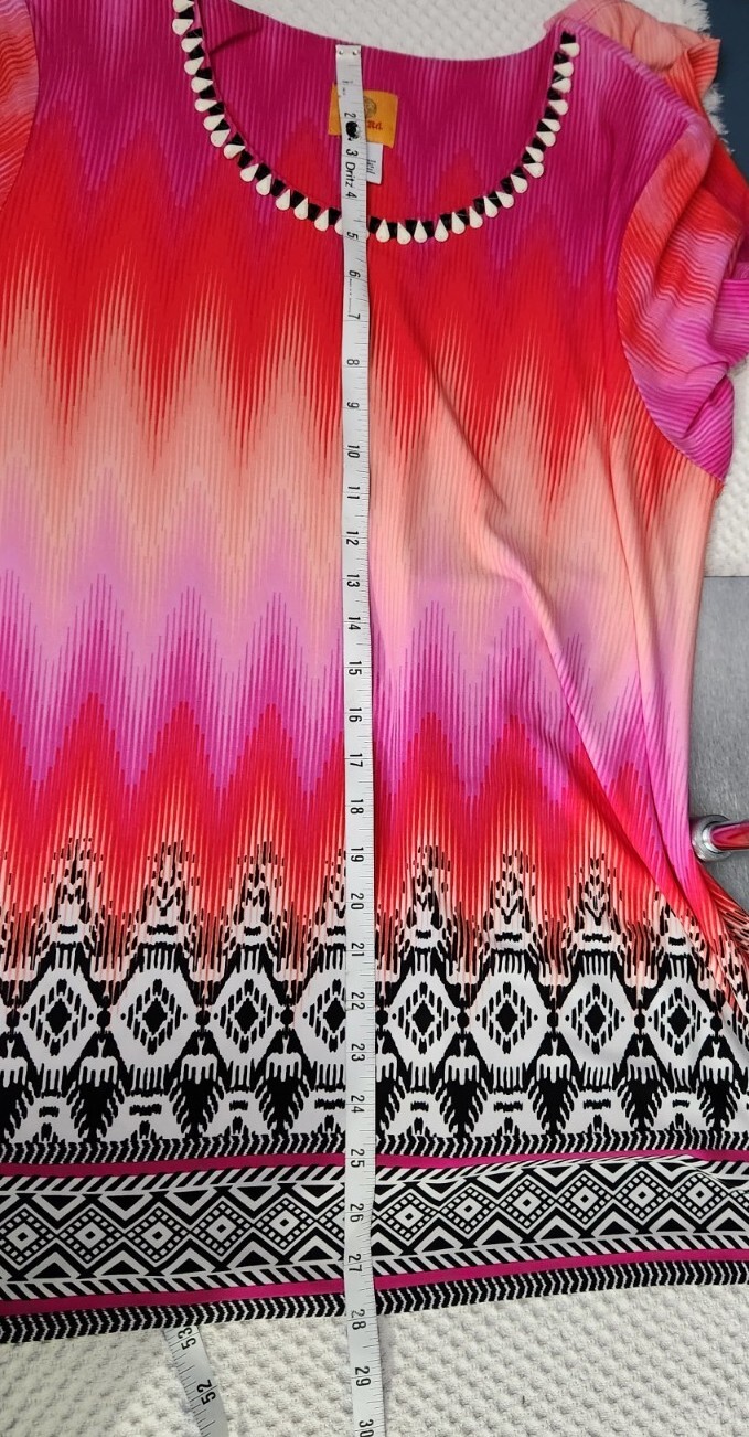 RUBY RD Pink Red Orange DRAMATIC Aztec Embellishe… - image 5