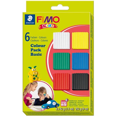 Staedtler FIMO kids 6er Set Kinder Modelliermasse ofenhärtend Knete weich 252g