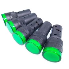 US Stock 5pcs AC/DC 110V 16mm Green LED Indicator Signal Light AD16-16C