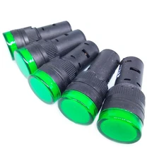 US Stock 5pcs AC/DC 110V 16mm Green LED Indicator Signal Light AD16-16C