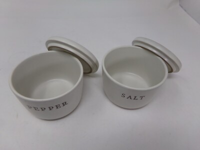 NWT-Hearth Hand with Magnolia Salt Pepper Cellar Stoneware  Target-Blemished