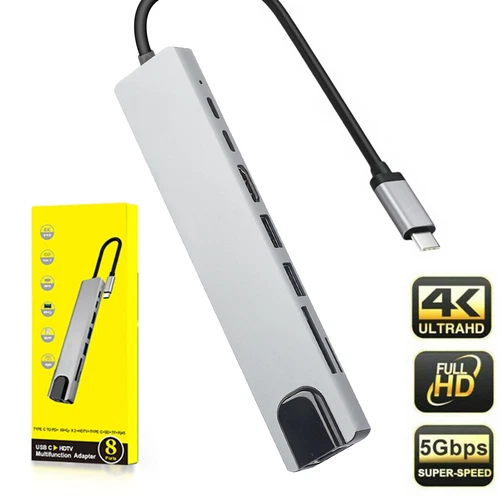 8 in 1 Multiport USB-C Hub Type C To USB 3.0 4K Adapter For Macbook Pro/Air US - Picture 15 of 17