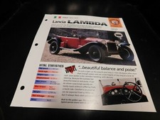1922-1931 Lancia Lambda Spec Sheet Brochure Photo Poster 23 24 25 30 29 28 27