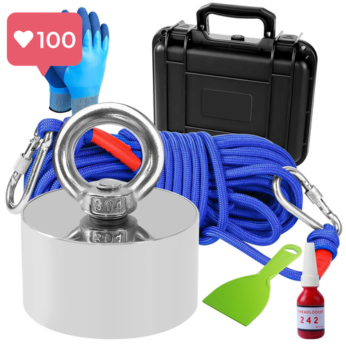 360 Magnet Fishing Kit - 1000LB's Powerful Neodymium N52 Magnet Treasure Hunting - Picture 9 of 12