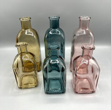 Glass Flower Vase Set of 6 8oz. Assorted Colors