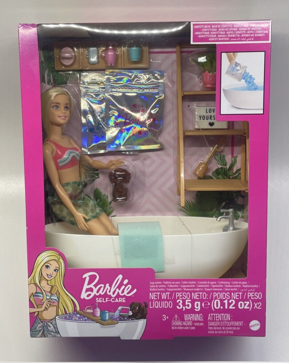 Mattel HKT92 Spielset mit Barbie-Puppe mit Hündchen und Badewanne - NEU OVP - Image 2