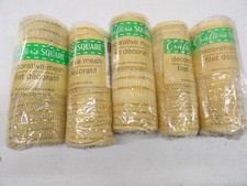 5X Crafter's Square Decorative Mesh - New - 6" x 5 yd - Beige, Gold