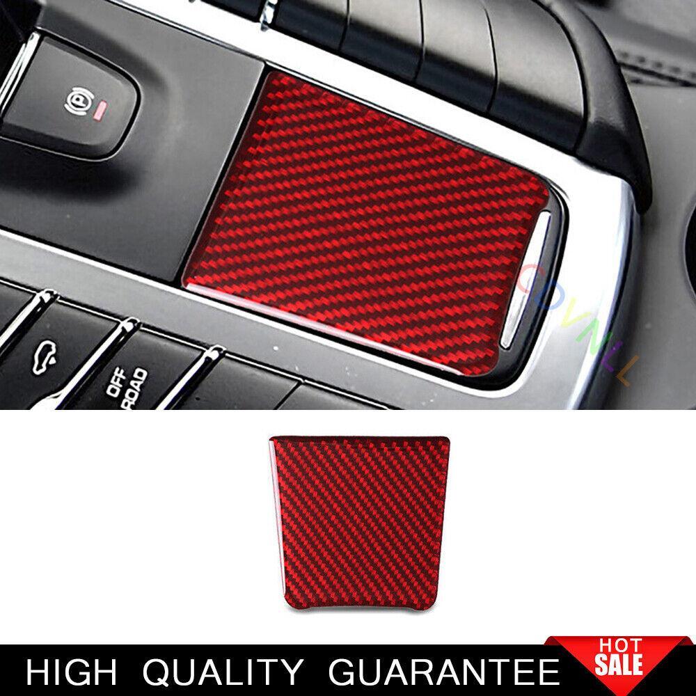 For Porsche Macan 2015-2021 Real Red Carbon Fiber Console Cigarette Lighter  Trim