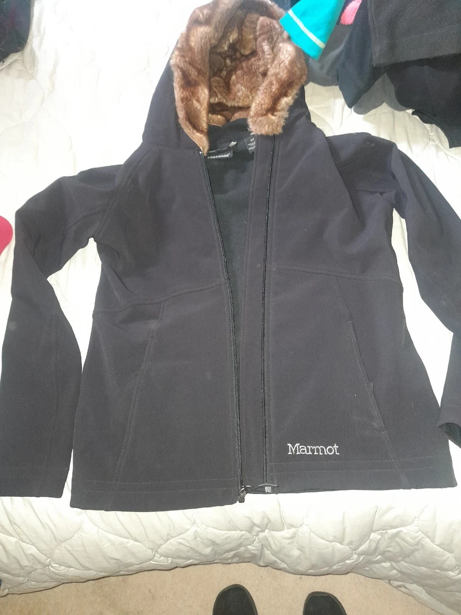 Marmot Furlong Jacket Womens Black With Fur Hood Size S