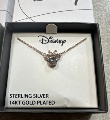 Collana Disney Minnie Mouse Donna: Argento E Oro Rosa Con Ciondolo Rotondo, Catena Fine. Eleganza E Magia. - 6