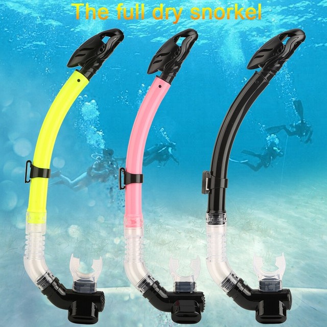 3Color Adult Full Dry Snorkel Diving Tube Snorkels Swimming Air