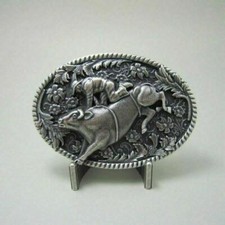 Original Western Cowboy Rodeo Bull Rider Riding Metal Belt Buckle