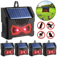 1-5 Ultrasonic Solar Cat Dog Repellent Fox Pest Scarer Deterrent Repeller Garden