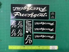 Free agent back&white Bmx sticker decals
