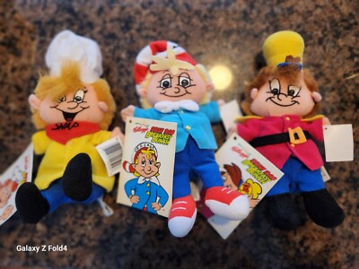 Kellogg's Snap Crackle Pop Bean Bag Breakfast Bunch Plush Dolls Toys Lot w/ Tags
