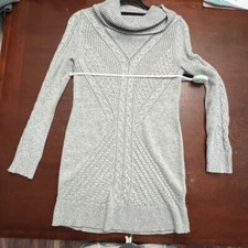 A pea in the pod xstp gray cowl neck cardigan cable knit Chunky dress sweater