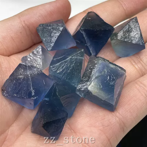 100 g tamaño mezclado fluorita azul natural octaedro cuarzo cristal mineral espécimenAA - Imagen 5 de 9
