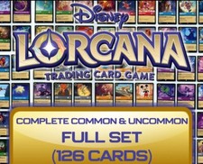 Disney Lorcana The First Chapter COMPLETE Common Uncommon FULL SET 126 Cards