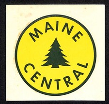 Maine Central Railroad Water Transfer Decal / c1969 w/ Evergreen Tree