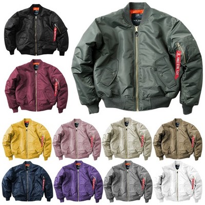 Herren MA1 Flight Pilot Jacke Military Gefütterte Bomberjacke & Biker Mantel