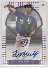 2018 Leaf Perfect Game National Showcase Purple Shimmer 1/1 Josh Wolf Auto 0a2