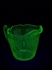 Vintage Jeannette Cherry Blossom Green Vaseline Uranium Depression Glass Creamer