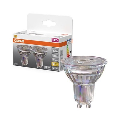2 x Osram LED Glas Reflektor PAR16 3,7W = 50W GU10 350lm Warmweiß 2700K 36°
