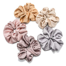 Jumbo Silk Satin Scrunchies for Women Girls- Sleeping Big Large Cute Scrunchy Pe