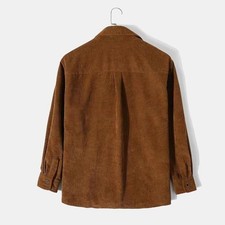 Men's Corduroy Long Sleeve Shirt Cord Loose Fit
