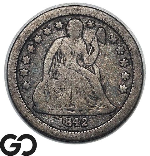 1842-O Seated Liberty Dime, Scarcer New Orleans Mint Issue