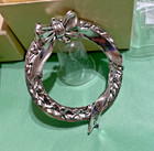 Hallmark Holiday Heirloom Ornament 1987 FIRST Lead Crystal Bell in Silver Wreath — photo 2
