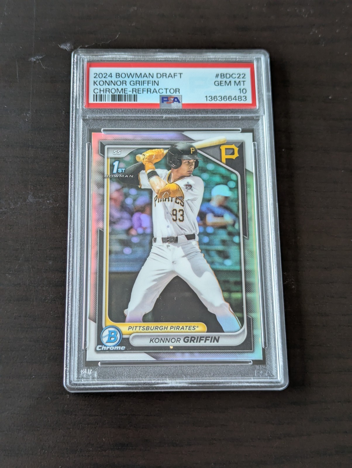 Konnor Griffin - 2024 Bowman Draft Chrome 1st Refractor #BDC22 PSA 10 Gem Mint