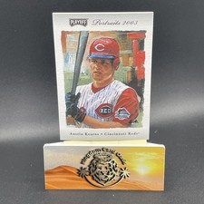 2003 Playoff Portraits Gold Materials #d 6/25 Austin Kearns #43 Dual Patch Pull